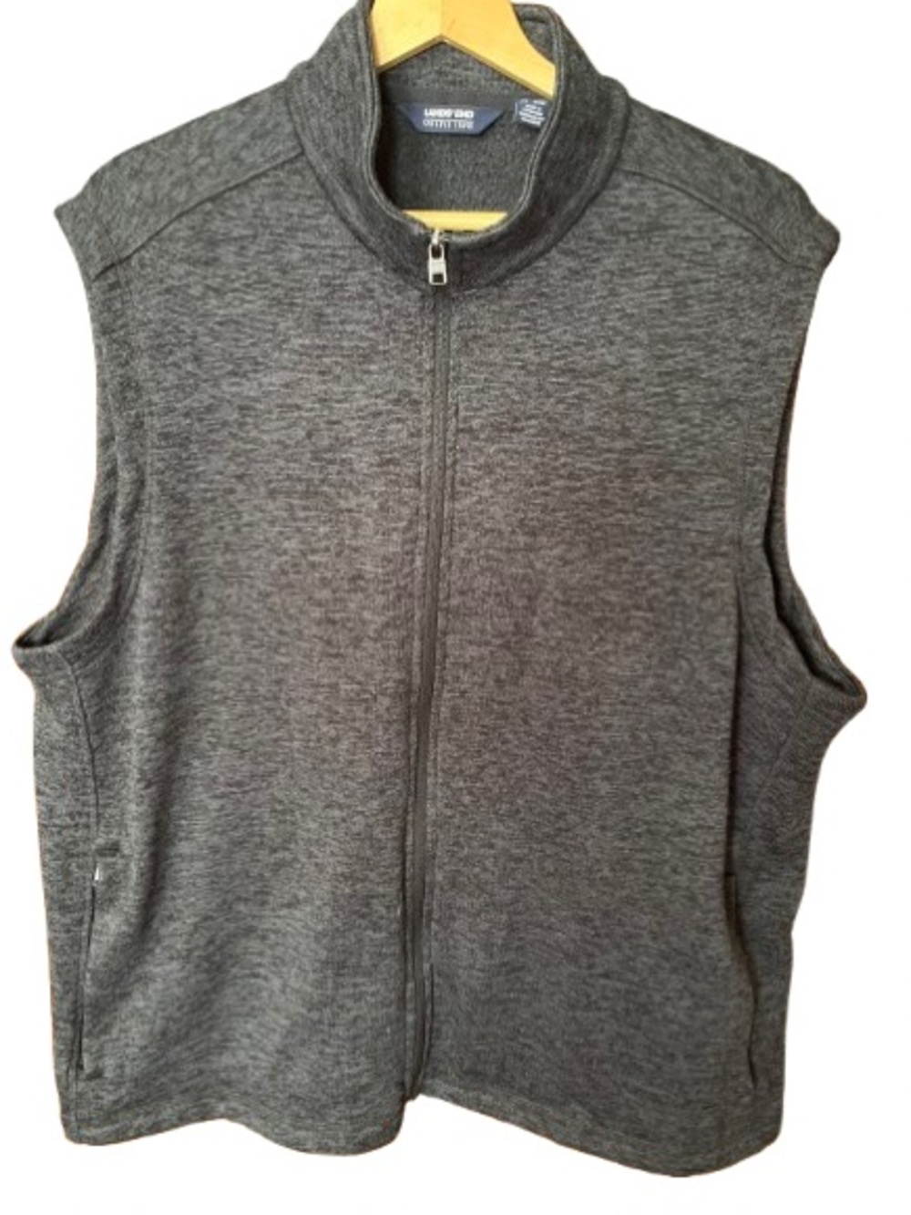 Lands’ End Outfitters Oeko Tex Men's Charcoal Grey Full-Zip Vest Size XXL